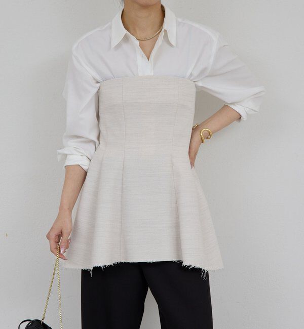  「【セットアップ対応】ダブルクロスビスチェ」|シャツ・ブラウス|オフホワイト