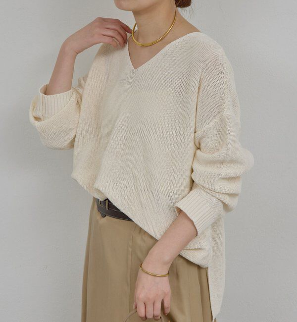  「【手洗い可】コットンメッシュプルオーバー」|ニット・セーター|