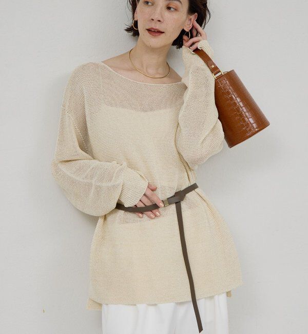  「ペーパーヤーンメッシュニット」|ニット・セーター|ゴールド