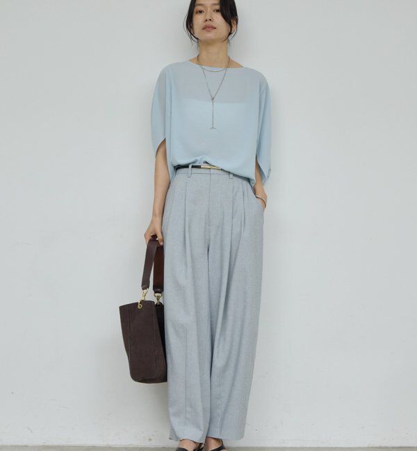  「ダブルタックカーブスラックス」|チノ|グレー