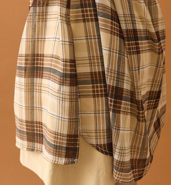  「【着こなし豊富◎】チェックビスチェSETビッグシャツ」|シャツ・ブラウス|