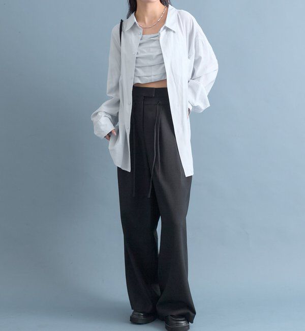  「【着こなし豊富◎】チェックビスチェSETビッグシャツ」|シャツ・ブラウス|