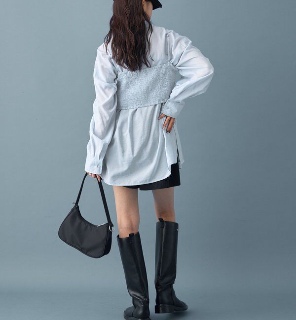  「【着こなし豊富◎】チェックビスチェSETビッグシャツ」|シャツ・ブラウス|