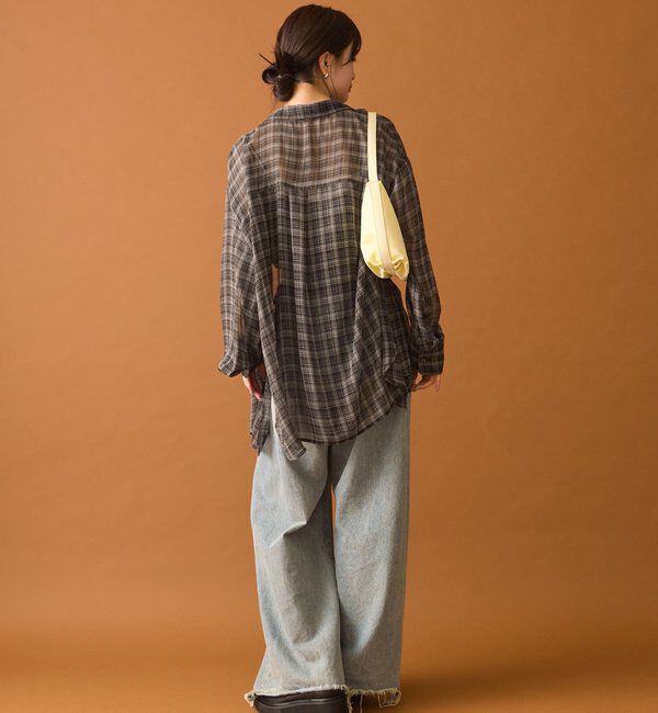  「【着こなし豊富◎】チェックビスチェSETビッグシャツ」|シャツ・ブラウス|