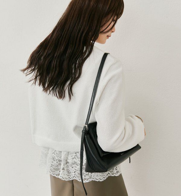  「ブークレ裾レースカーデセット」|カーディガン|