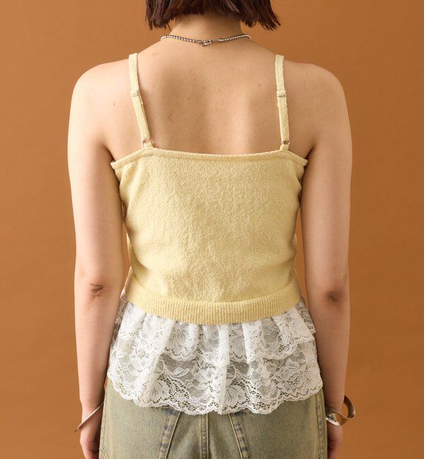  「ブークレ裾レースカーデセット」|カーディガン|