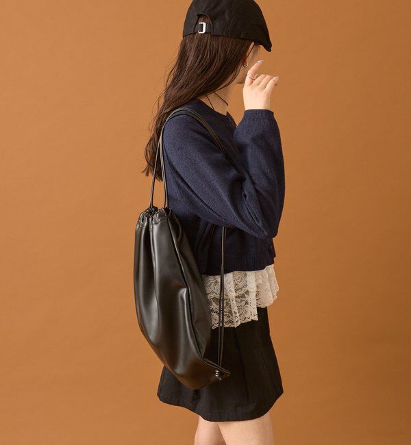  「ブークレ裾レースカーデセット」|カーディガン|