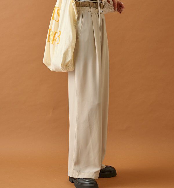  「【オールシーズン対応/WEB限定アイボリー】フリルイージーパンツ」|チノ|