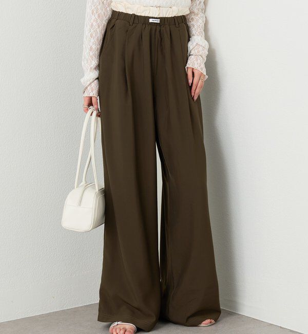  「【オールシーズン対応/WEB限定アイボリー】フリルイージーパンツ」|チノ|