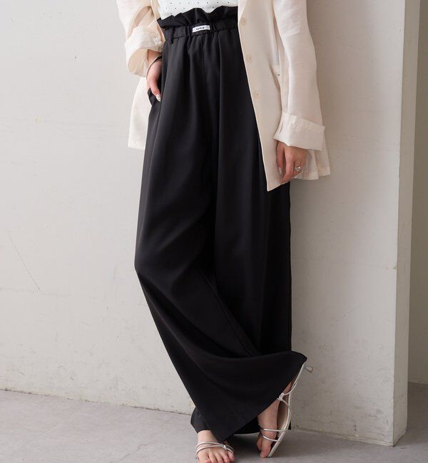  「【オールシーズン対応/WEB限定アイボリー】フリルイージーパンツ」|チノ|