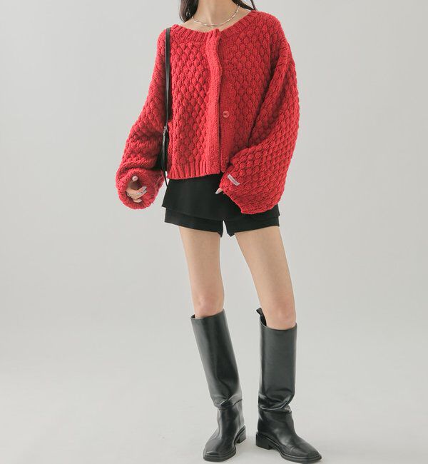  「ポコポコニットカーディガン」|カーディガン|