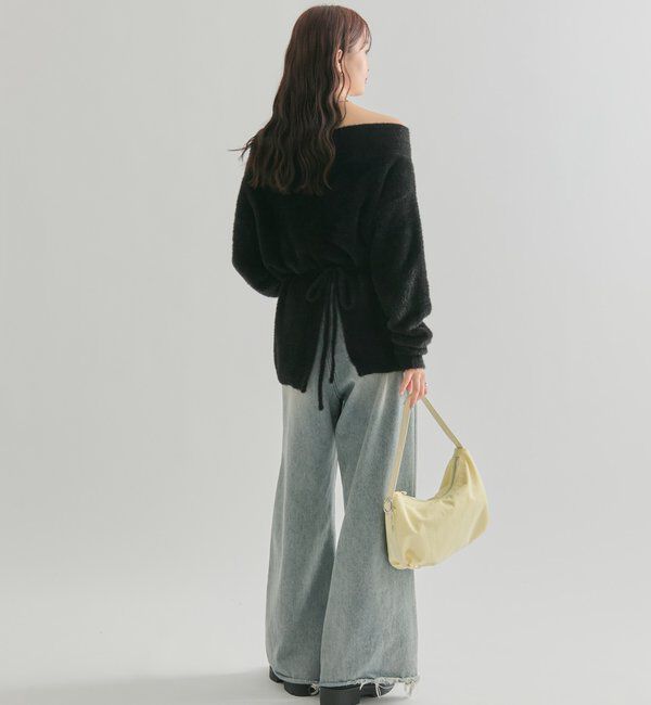  「ミンクライクワイドネックニット」|ニット・セーター|