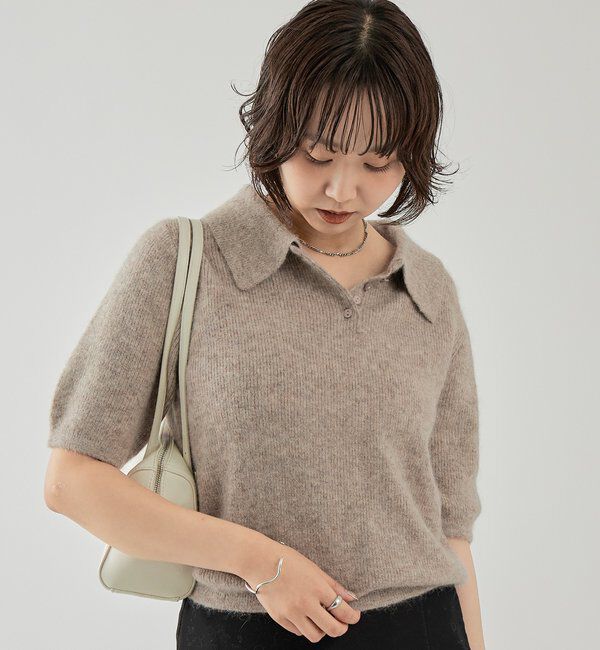  「衿付き半袖ニット」|ニット・セーター|