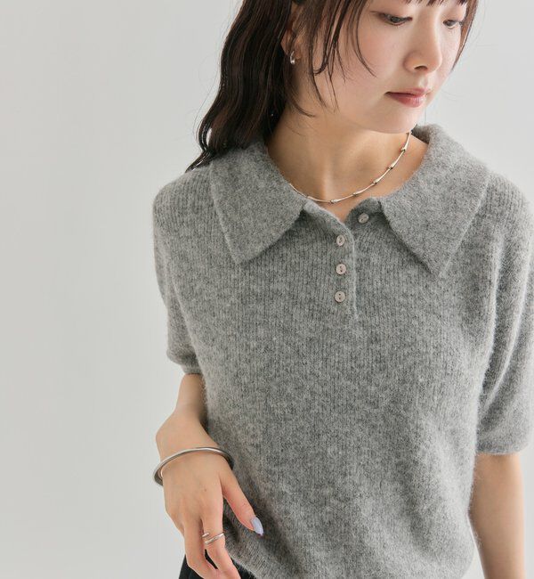  「衿付き半袖ニット」|ニット・セーター|