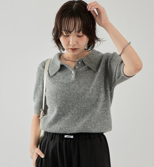  「衿付き半袖ニット」|ニット・セーター|