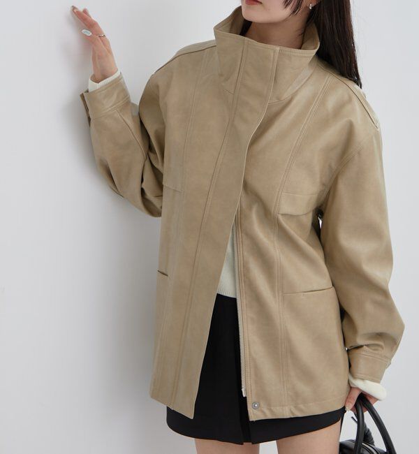  「ドロストフェイクレザーブルゾン」|ブルゾン・スタジャン|