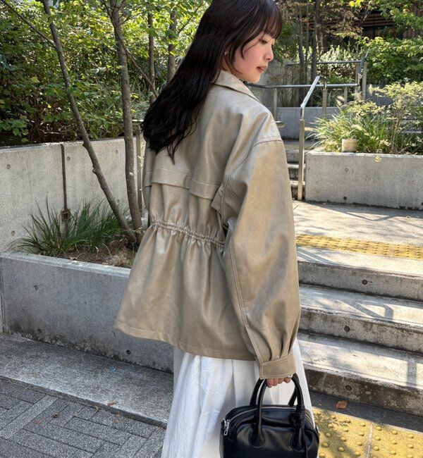  「ドロストフェイクレザーブルゾン」|ブルゾン・スタジャン|