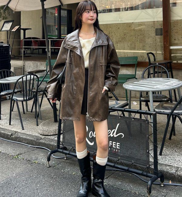  「ドロストフェイクレザーブルゾン」|ブルゾン・スタジャン|