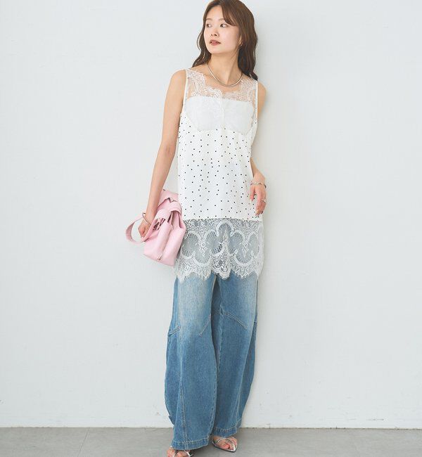  「レースサテンキャミソール」|シャツ・ブラウス|