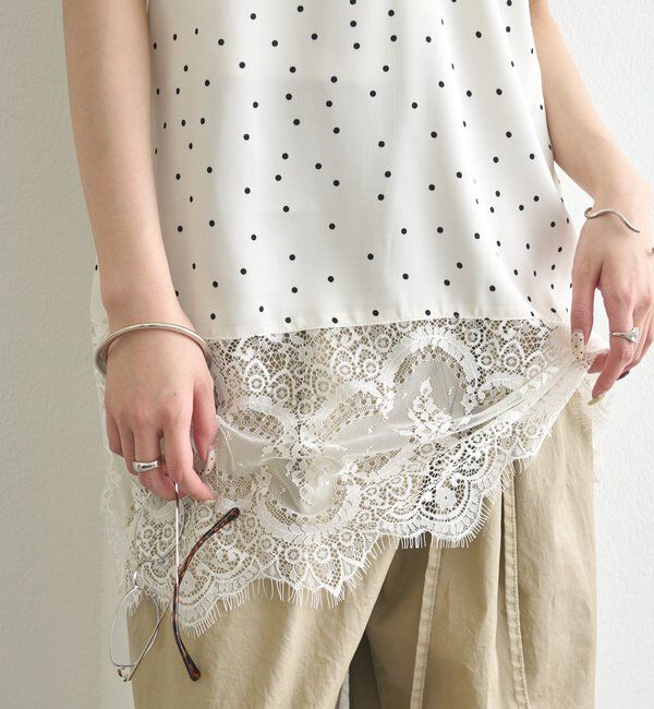  「レースサテンキャミソール」|シャツ・ブラウス|