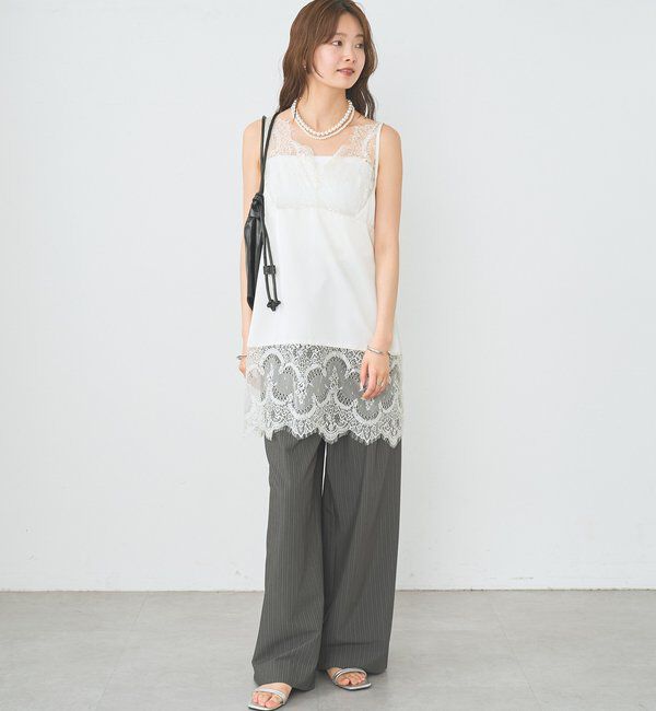  「レースサテンキャミソール」|シャツ・ブラウス|
