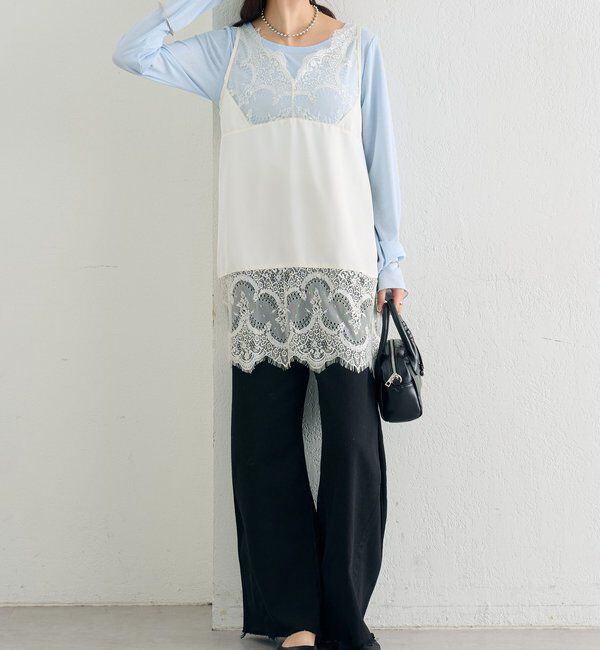  「レースサテンキャミソール」|シャツ・ブラウス|