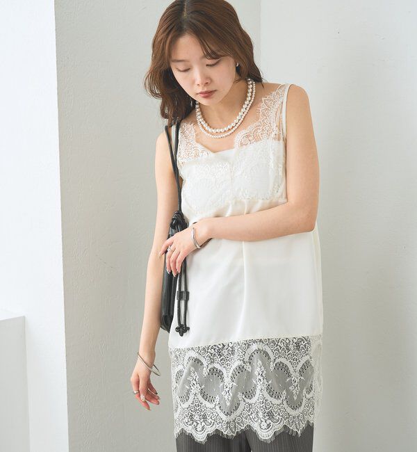  「レースサテンキャミソール」|シャツ・ブラウス|