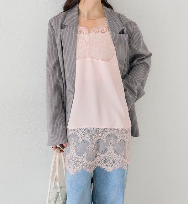  「レースサテンキャミソール」|シャツ・ブラウス|