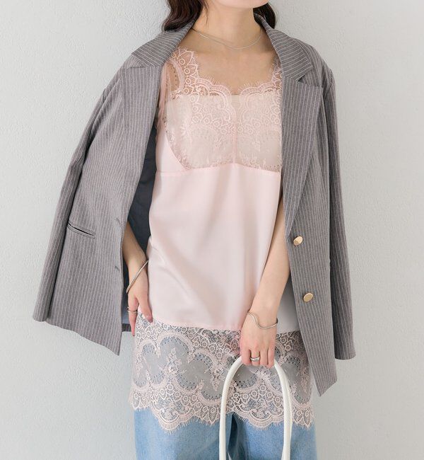  「レースサテンキャミソール」|シャツ・ブラウス|