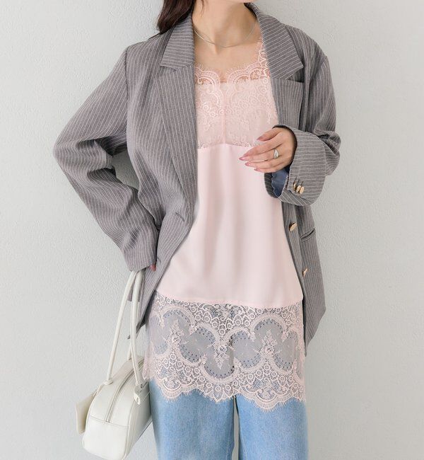  「レースサテンキャミソール」|シャツ・ブラウス|