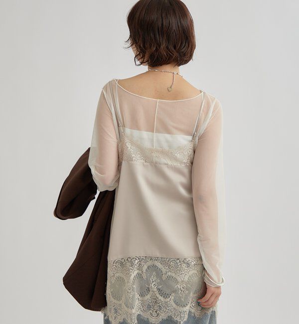  「レースサテンキャミソール」|シャツ・ブラウス|