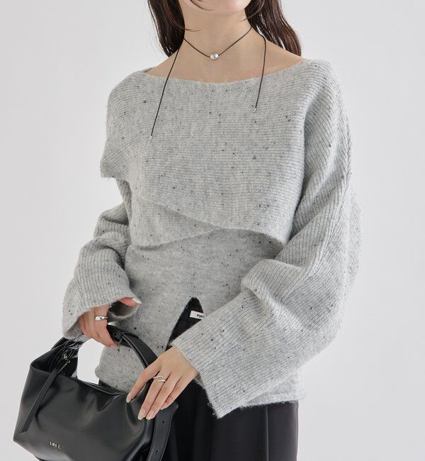  「クロスニットスリットキャミSET」|ニット・セーター|