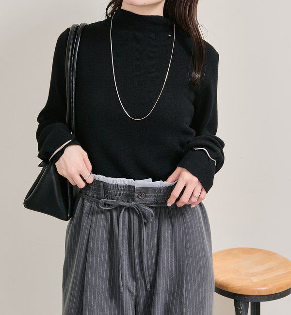  「プレート付きハイネックニット」|ニット・セーター|