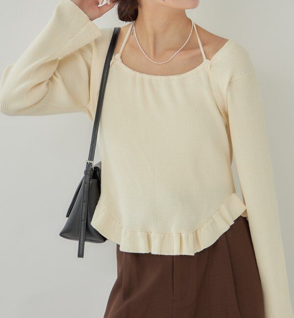  「ペプラムレイヤードニット」|ニット・セーター|アイボリー