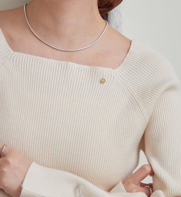  「スクエアネックリブニット」|ニット・セーター|