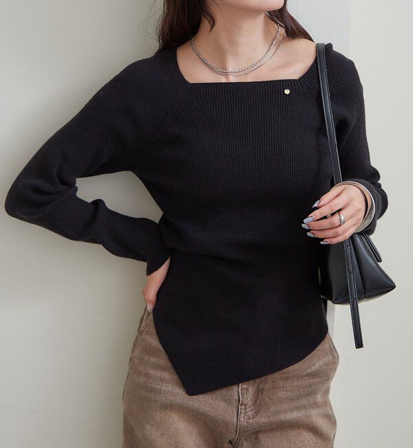 「スクエアネックリブニット」|ニット・セーター|