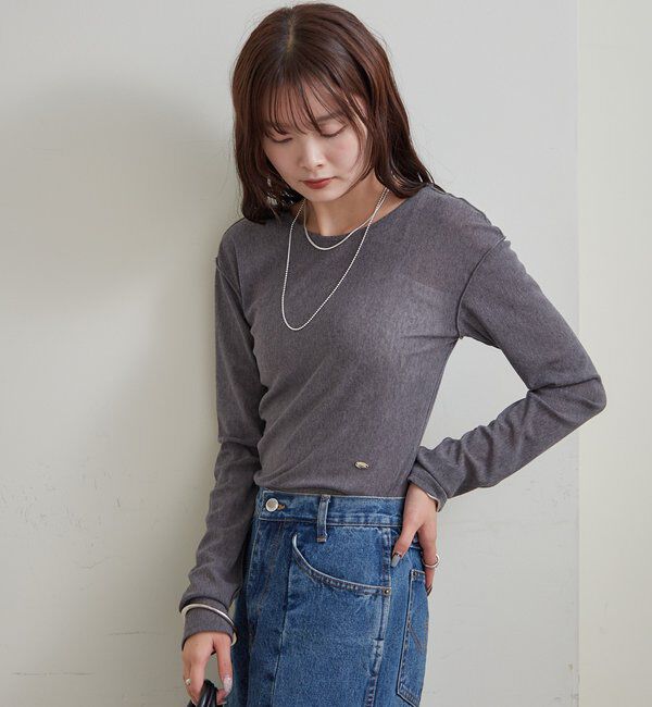  「プレート付きクルーシアーロンT」|Tシャツ・カットソー|