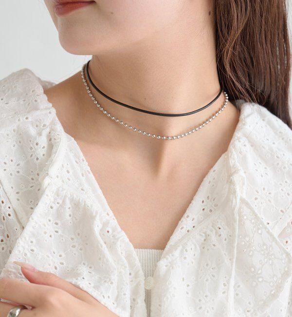  「【Lara】レザーチェーンチョーカー」|リング|