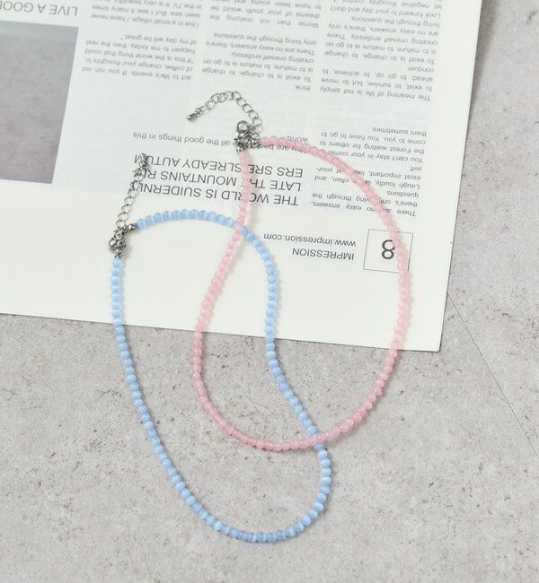  「クリアカラービーズネックレス」|リング|