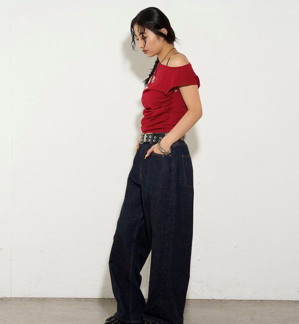  「【5色展開】マルチウェイギャザーオフショルノースリーブ」|キャミソール|