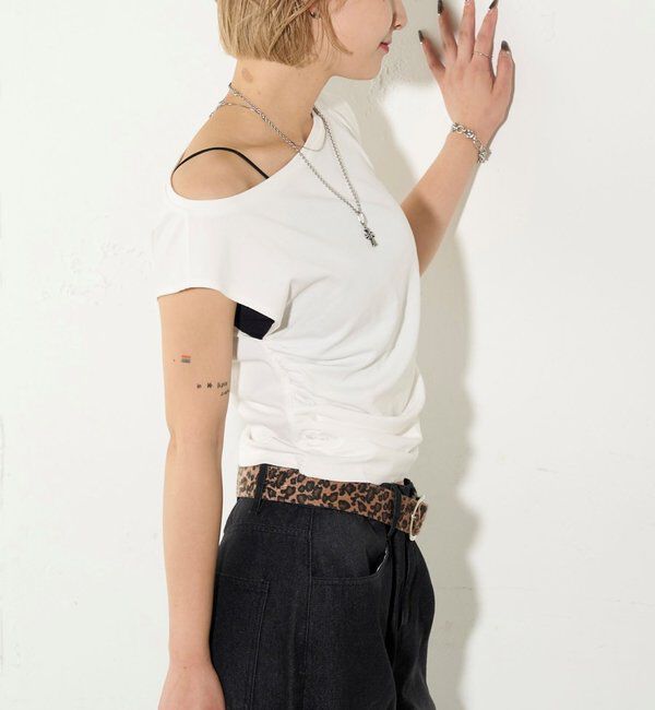  「【5色展開】マルチウェイギャザーオフショルノースリーブ」|キャミソール|