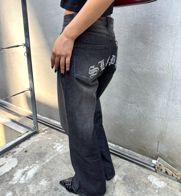  「SLOPPYラインストーンローライズデニム」|デニム|