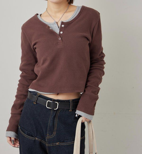  「リングドットL/Sトップス」|Tシャツ・カットソー|