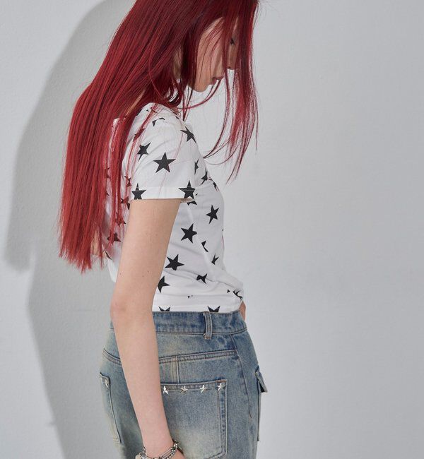  「【WEB限定】メッセージスタードットS/S TEE」|Tシャツ・カットソー|
