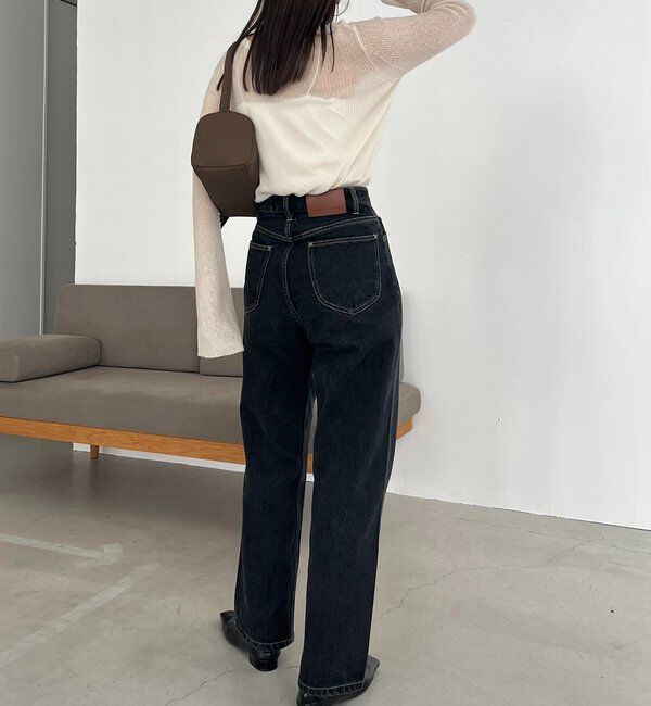  「【コラボ限定カラー/ホワイト・ベージュ】13ozハイウエストストレートデニム」|デニム|