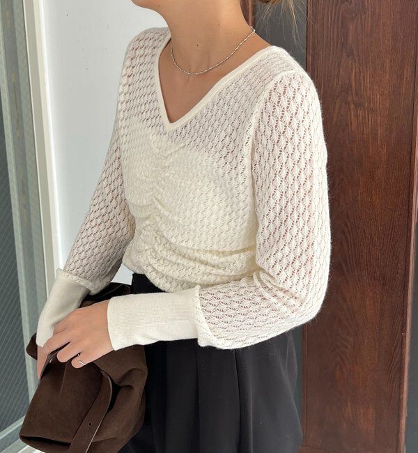  「起毛レースプルオーバー」|ニット・セーター|
