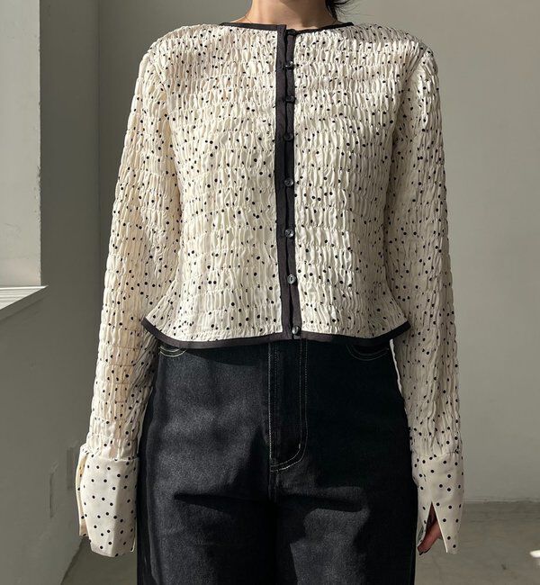  「【即完アイテム再入荷！】ドットシャーリングブラウス」|シャツ・ブラウス|
