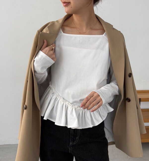  「【前後2WAY】アシメフリルロンT」|Tシャツ・カットソー|