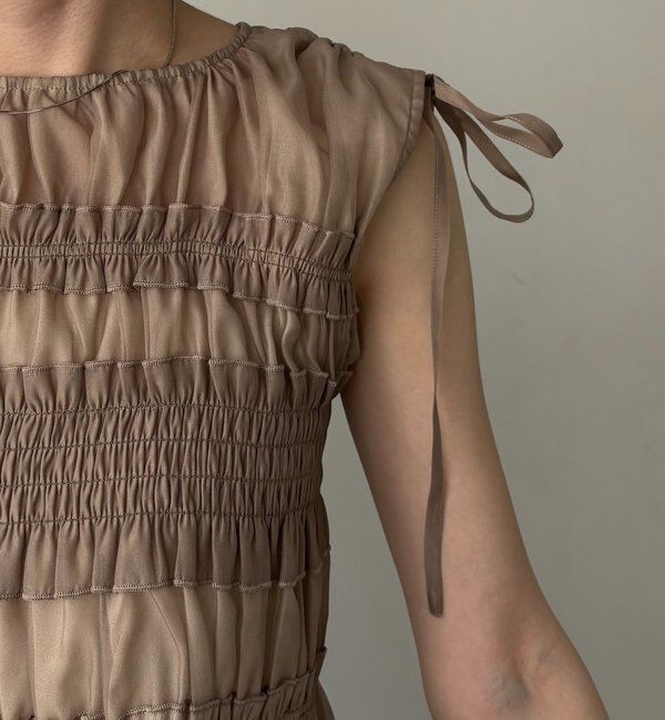  「【褒められトップス/360度スタイルアップ】オーガンジーペプラムブラウス」|シャツ・ブラウス|