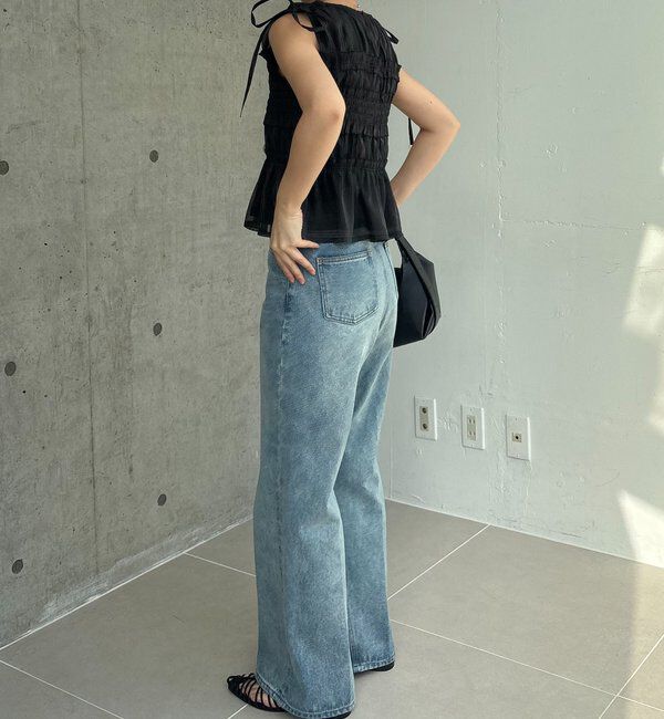  「【褒められトップス/360度スタイルアップ】オーガンジーペプラムブラウス」|シャツ・ブラウス|